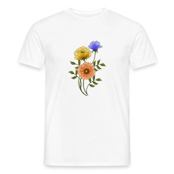 Blumen - Männer T-Shirt - Weiß - Vorne - AI Model Male 178 dark (178cm)