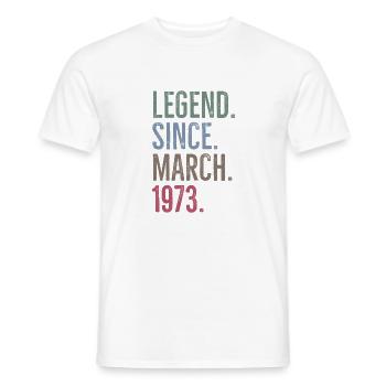 Légende depuis mars 1973 - T-shirt homme - blanc - Devant - AI Model Male 178 dark (178cm)