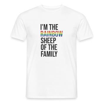 I ́m the Rainbow Sheep in the Family - Men's T-Shirt - white - Front - AI Model Male 178 dark (178cm)
