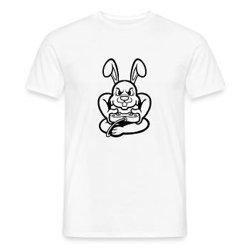 Gamer Gaming Bunny Owner Rabbit Owner Rabbit Rabbit - Men's T-Shirt - white - Front - AI Model Male 178 dark (178cm)