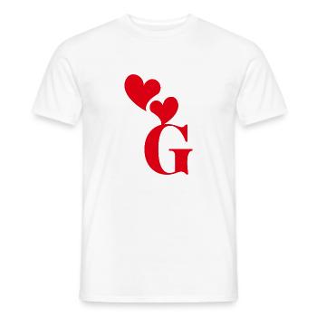 Buchstabe g rotes Herz - Männer T-Shirt - Weiß - Vorne - AI Model Male 178 dark (178cm)