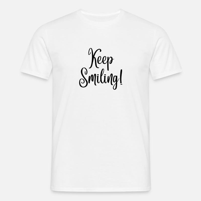 Keep smiling - Männer T-Shirt - Weiß