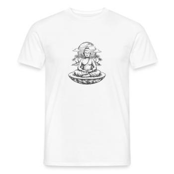 Bouddha: Zen attitude - T-shirt homme - blanc - Devant - AI Model Male 178 dark (178cm)