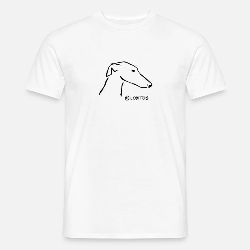 Windhundkopf - Männer T-Shirt - Weiß