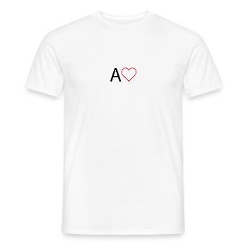 Letter A with heart centered - Men's T-Shirt - white - Front - AI Model Male 178 dark (178cm)