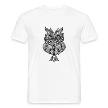 Eule-Design im Mandala-Stil - Männer T-Shirt - Weiß - Vorne - AI Model Male 178 dark (178cm)