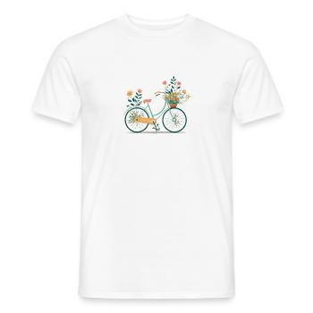 Süße Abenteuer Blumenrad Tour 10 - Männer T-Shirt - Weiß - Vorne - AI Model Male 178 dark (178cm)