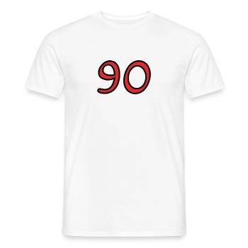 90. 90 ANS. 90e ANNIVERSAIRE. ANNIVERSAIRE 90 ANS. - T-shirt homme - blanc - Devant - AI Model Male 178 dark (178cm)