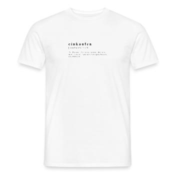Shopping - Verbe - L’art de l’abondance - T-shirt homme - blanc - Devant - AI Model Male 178 dark (178cm)