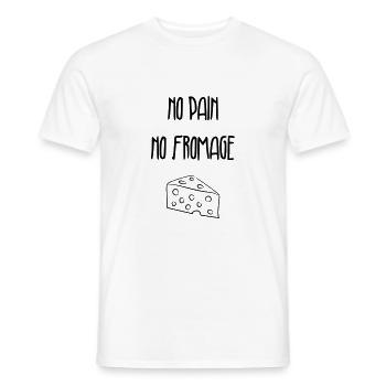 No pain no fromage - Drôle / Humour - T-shirt homme - blanc - Devant - AI Model Male 178 dark (178cm)