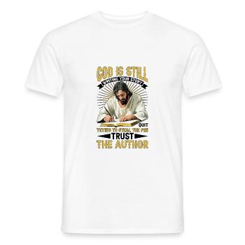 God Is Still Writing Your Story 33 - Men's T-Shirt - white - Front - AI Model Male 178 dark (178cm)