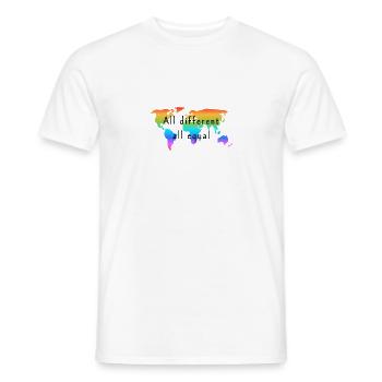 all different all equal. Love is Love. - Männer T-Shirt - Weiß - Vorne - AI Model Male 178 dark (178cm)