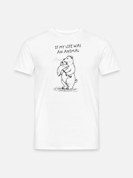 Wenn mein Leben ein Tier wäre - Bär Löwenzahn - Männer T-Shirt - Weiß