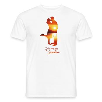 Couple au coucher du soleil - T-shirt homme - blanc - Devant - AI Model Male 178 dark (178cm)