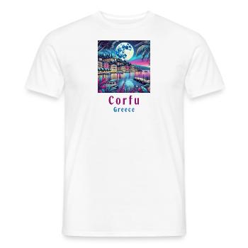 Korfu Griechenland Mondschein Design - Männer T-Shirt - Weiß - Vorne - AI Model Male 178 dark (178cm)