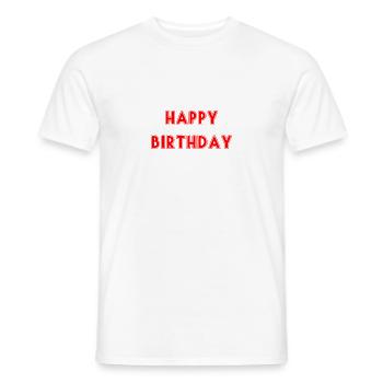 JAHRESTAG. ALLES GUTE ZUM GEBURTSTAG!. ALLES GUTE ZUM GEBURTSTAG!. - Männer T-Shirt - Weiß - Vorne - AI Model Male 178 dark (178cm)