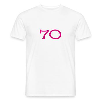 70. 70 YEARS. 70TH ANNIVERSARY. 70TH ANNIVERSARY. - Men's T-Shirt - white - Front - AI Model Male 178 dark (178cm)