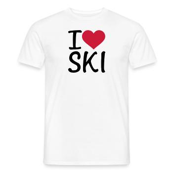 I love Ski - Men's T-Shirt - white - Front - AI Model Male 178 dark (178cm)