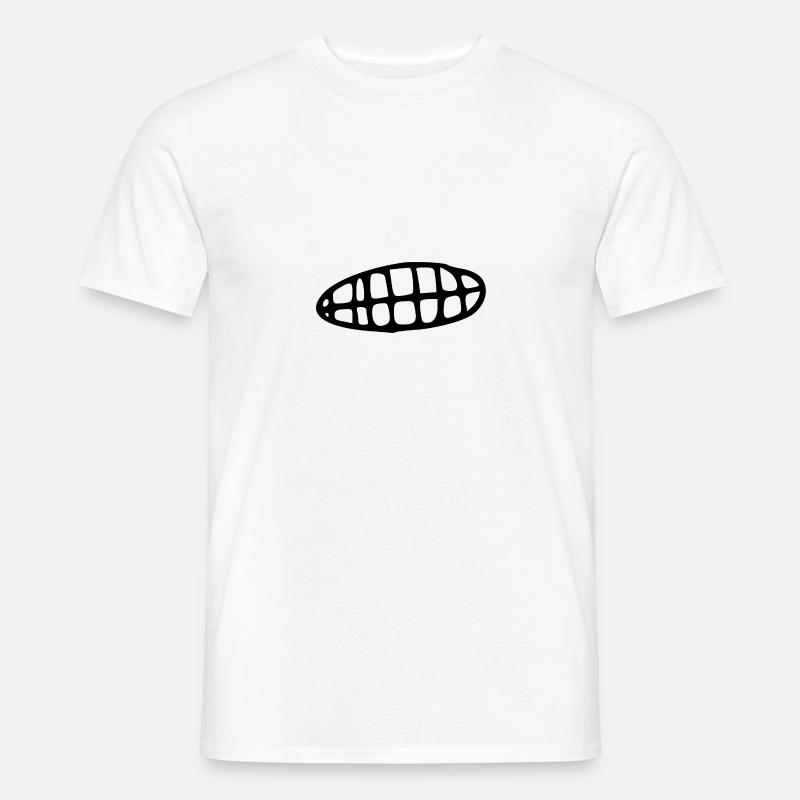 Bocca sorridente con i denti - T-shirt uomo - bianco