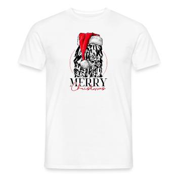 Père Noël Afghan Hound Joyeux Noël Chiens - T-shirt homme - blanc - Devant - AI Model Male 178 dark (178cm)