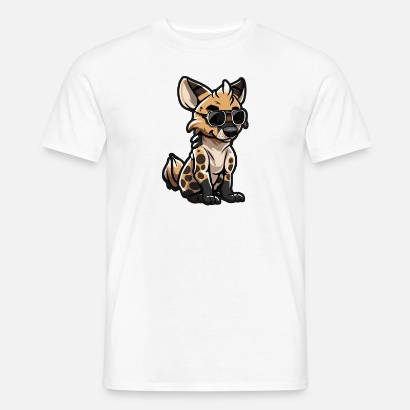 Hyäne Comic Cool - Männer T-Shirt - Weiß
