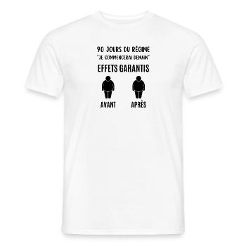 régime je commencerai demain - T-shirt homme - blanc - Devant - AI Model Male 178 dark (178cm)