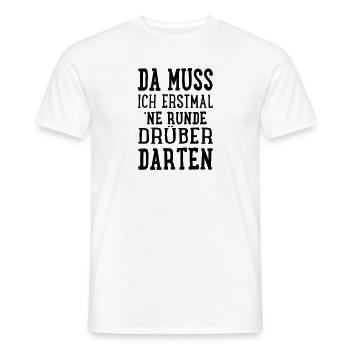 Da muss ich erstmal ne Runde drüber darten - Männer T-Shirt - Weiß - Vorne - AI Model Male 178 dark (178cm)