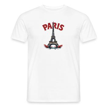 Eiffel Tower, Paris, retro - Men's T-Shirt - white - Front - AI Model Male 178 dark (178cm)
