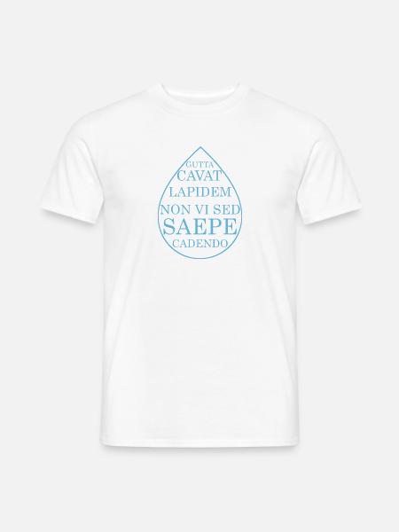 steter tropfen höhlt den stein latein im tropfen - Männer T-Shirt - Weiß