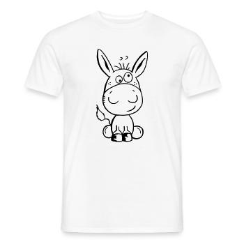 Petit âne - Bébé - Cadeau - Dessin animé - T-shirt homme - blanc - Devant - AI Model Male 178 dark (178cm)