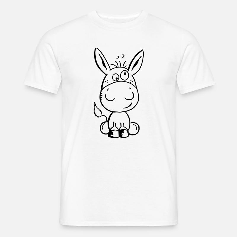 Eselchen Comic Tier - Tiere - Esel - Männer T-Shirt - Weiß