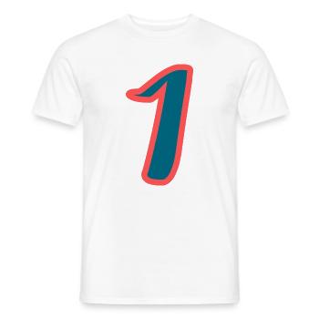 1. 1 Jahr. 1. JUBILÄUM. 1-JÄHRIGES JUBILÄUM - Männer T-Shirt - Weiß - Vorne - AI Model Male 178 dark (178cm)
