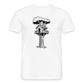 Cabane dans les arbres - T-shirt homme - blanc - Devant - AI Model Male 178 dark (178cm)