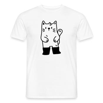 Katze in Stiefeln - Männer T-Shirt - Weiß - Vorne - AI Model Male 178 dark (178cm)