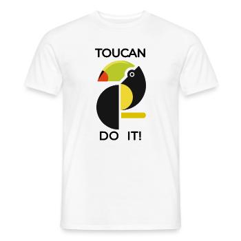 Abstrakter Tukan TOUCAN DO IT - Männer T-Shirt - Weiß - Vorne - AI Model Male 178 dark (178cm)