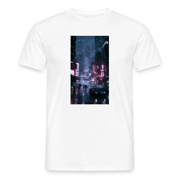Neonregen-Stadt Neonlicht - Männer T-Shirt - Weiß - Vorne - AI Model Male 178 dark (178cm)