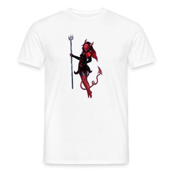 Crimson Devil Verführerin - Männer T-Shirt - Weiß - Vorne - AI Model Male 178 dark (178cm)