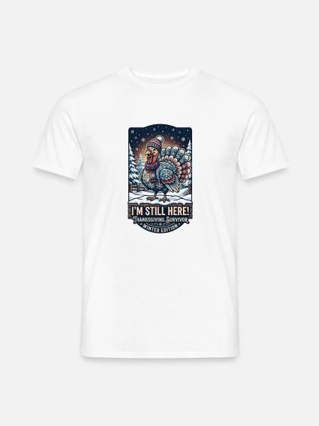 Thanksgiving Survivor - Winter Turkey - Männer T-Shirt - Weiß