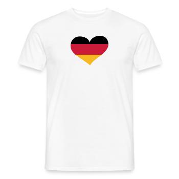 Deutschland Herz; Heart Germany - T-shirt homme - blanc - Devant - AI Model Male 178 dark (178cm)