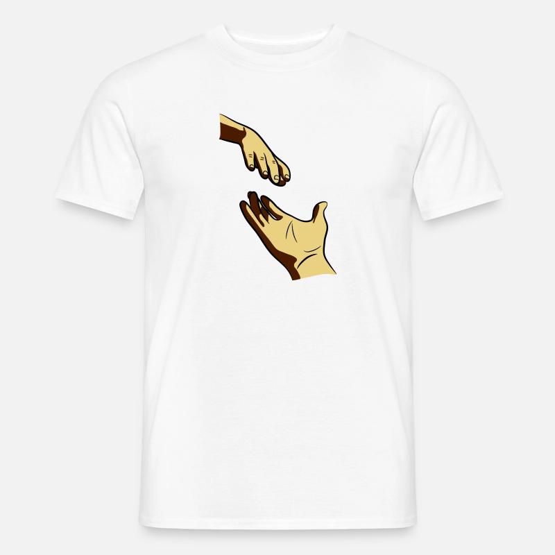 Hand reichen geben - Männer T-Shirt - Weiß