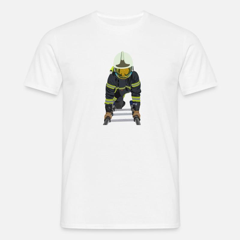 LEITER FEUERBEKÄMPFER - Männer T-Shirt - Weiß
