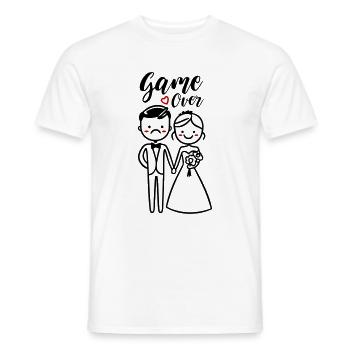 Hochzeit Game Over Bräutigam Braut - Männer T-Shirt - Weiß - Vorne - AI Model Male 178 dark (178cm)
