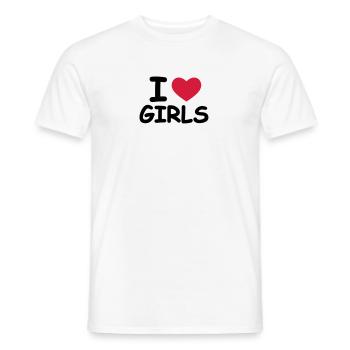 I Love Girls - T-shirt homme - blanc - Devant - AI Model Male 178 dark (178cm)