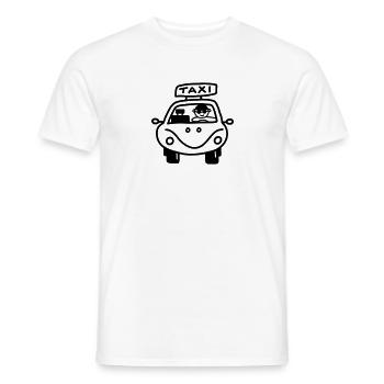 With taxi cab drivers - Men's T-Shirt - white - Front - AI Model Male 178 dark (178cm)