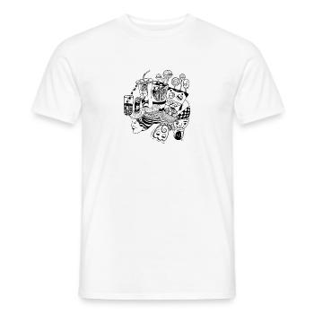 I love Sweets and Fast-food Hidden Object - Men's T-Shirt - white - Front - AI Model Male 178 dark (178cm)
