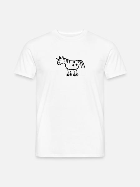 Einhorn - Fabeltier - Männer T-Shirt - Weiß