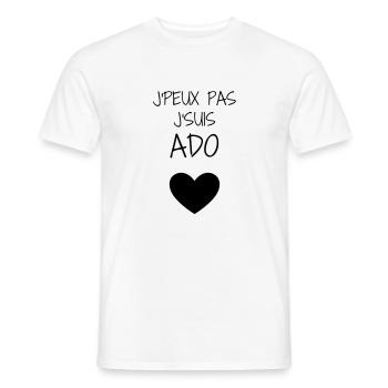 adolescent / enfant / ado / adolescente - T-shirt homme - blanc - Devant - AI Model Male 178 dark (178cm)