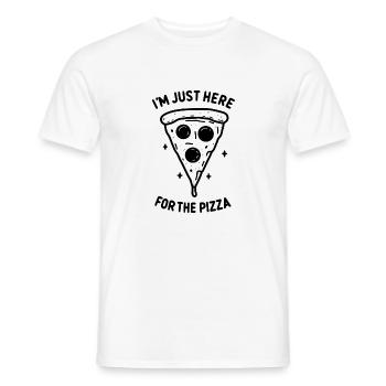 Je suis juste là pour la pizza - T-shirt homme - blanc - Devant - AI Model Male 178 dark (178cm)