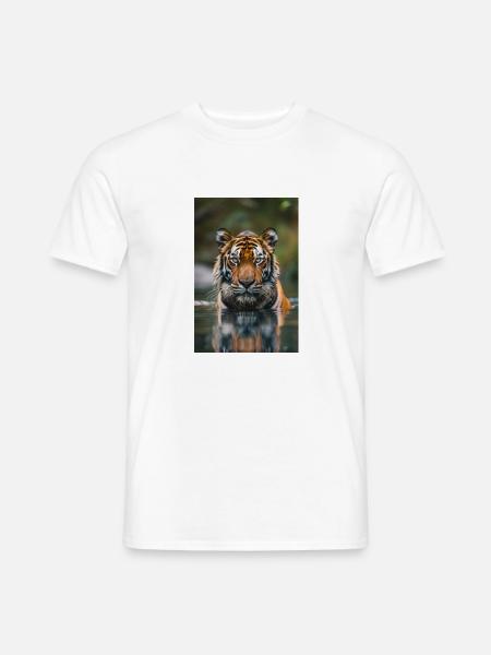 Tiger im Wasser | AI - Männer T-Shirt - Weiß