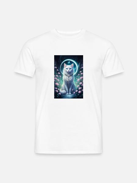 Mondkatzen Mystik - Männer T-Shirt - Weiß
